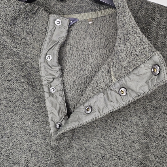 Alpine Design Mens Size Large Pullover 1/4 Snap Button Mock Neck Fleece Sweater - Picture 2 of 7